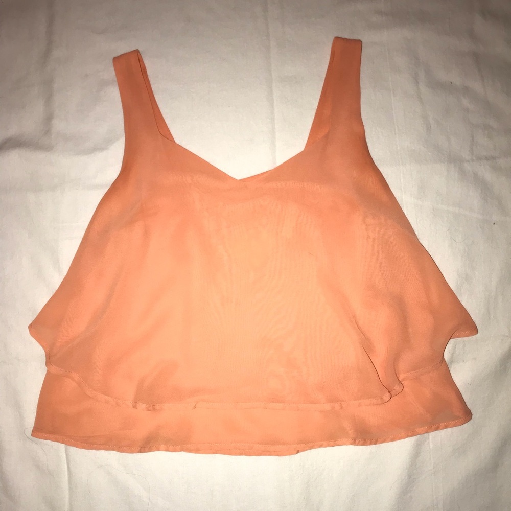 Orange flowy short top